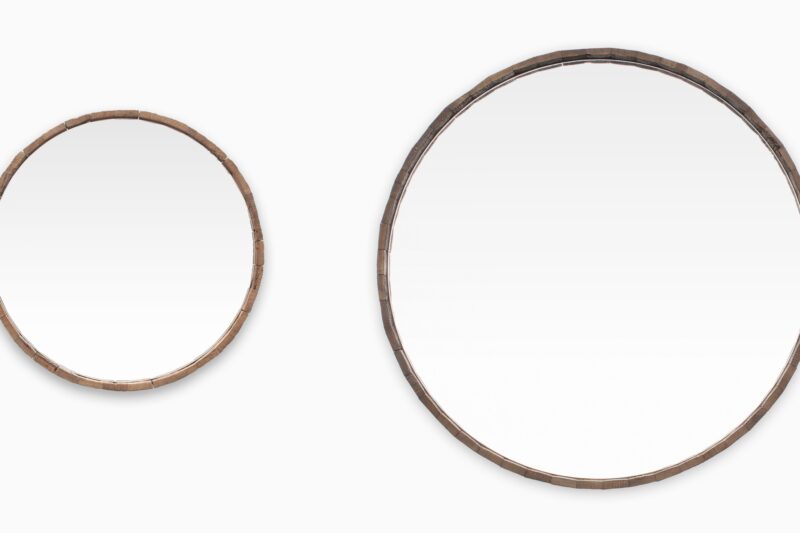 Miroir bois rond DOUELLE