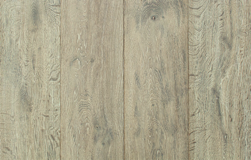 Plancher ancien Chêne grisé, brossé et blanchi